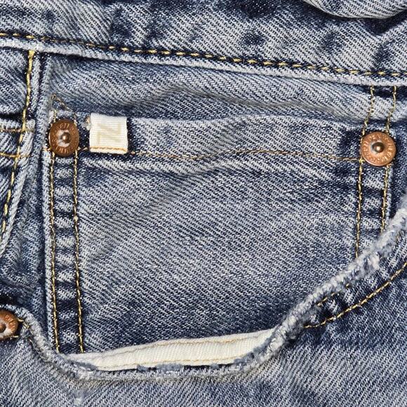 AE77 Women’s Classic Short Selvedge Denim Cutoff Shorts Size 12 FrayedDistressed - Picture 6 of 12